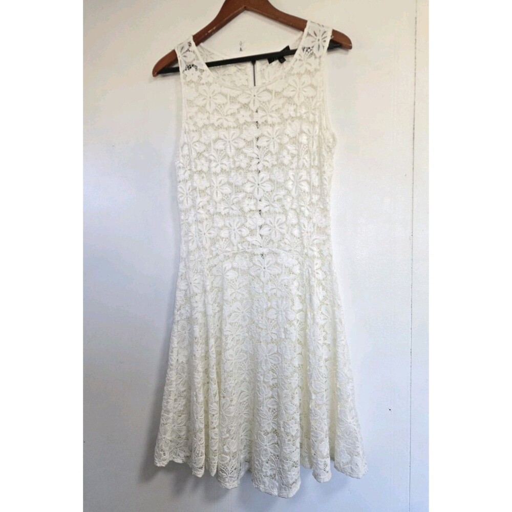Be Bop Dress XL Y2K Floral Crochet Lace Ivory Fairy Coastal Boho Ethereal Soft